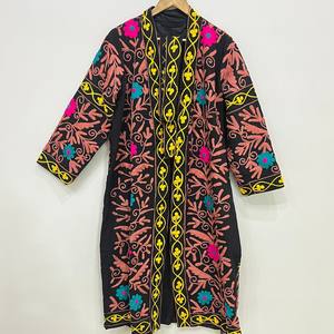 Veste en coton brodée Suzani pour femmes, longues vestes avec des caractéristiques de vêtements d'hiver pour le printemps, taille unique, robe d'été, cadeau - Product Image 4