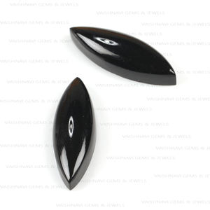 High Sale Natural Black <b>Obsidian</b> 10x30mm Marquise Flat Back Calibrated Cabochon Loose Gemstone Jewelry Making Stones Supplier - Product Image 6