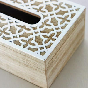 Estuche de pañuelos de madera de Calidad exclusiva Hotel Resort Restaurante Vajilla Soporte de papel tisú Elegante y duradero - Product Image 5