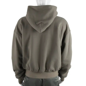 โลโก้ที่กําหนดเอง Zip up Hoodie เสื้อฮู้ดขายส่งคุณภาพสูง เสื้อฮู้ดเฮฟวี่เวทแบบไหล่ปักแบบกําหนดเอง - Product Image 3