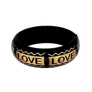 Urthn Fancy Openable Love <b>Kada</b> Black Zinc Alloy Fashionable Bangles-1403201 - Product Image 1