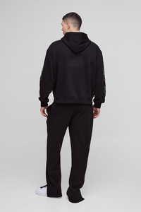 Ensemble de survêtement décontracté vintage à capuche deux pièces avec logo personnalisé pour homme - Product Image 2