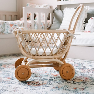 ของเล่นรถเข็นเด็กทารกแบบหวาย,ของเล่นรถเข็นเด็กเกวียนของตกแต่งห้องเด็กและดูแลเด็ก - Product Image 5