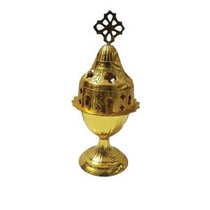 Diseño de grabado Quemador de incienso de latón Vajilla Pantalla Difusor de fragancia 100% Iglesia de latón hecha a mano - Product Image 4