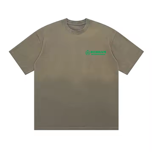 Custom Men's 100% Cotton <b>Acid</b> Washed Eco-Friendly Casual T-shirt Loose Fit <b>Drop</b> Shoulder Heavy Weight 200 GSM Stone Wash Behram - Product Image 2
