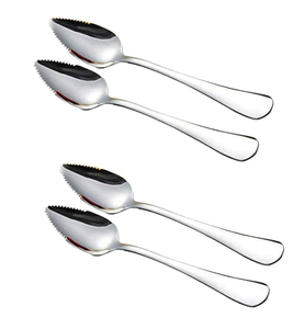 Cuillère à pamplemousse en acier inoxydable Bords dentelés Cuillère à dessert melon d'eau Cuillère polie miroir au meilleur design - Product Image 6