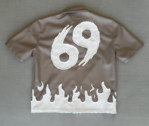 Camisa de piel de cordero Bla hecha a mano Original para hombre, cuero de oveja suave, cierre de cremallera, transpirable, estilo occidental, bordado - Product Image 6