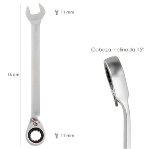 Chiave Combinata con Cricchetto 11 mm. DIN 3113 - Product Image 2