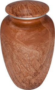 Brown Funeral <b>Urn</b> Marble Oak Cremation <b>Urn</b> for Human Ashes Hand Made in Aluminum Suitable for Cemetery Burial or Niche <b>Large</b> - Product Image 4