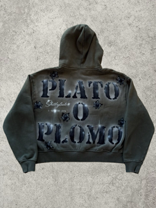 Felpa con Cappuccio Vintage Effetto Invecchiato con Zip e Grafica, Giacca Streetwear Personalizzata per Uomo - Product Image 2