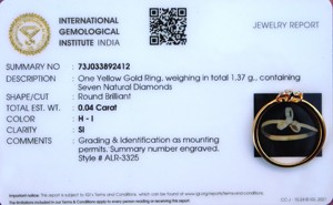 Bague en diamant en or véritable 18 carats certifiée IGI H-I couleur SI clarté parfait cadeau d'anniversaire bijoux - Product Image 4