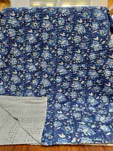 Couvre-lit traditionnel indien en patchwork Kantha, motif sans fin multicolore, 100% coton, pour usage domestique - Product Image 3