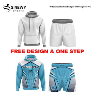 Ensembles de sweats à capuche personnalisés Sweats à capuche vierges pour hommes à manches courtes Sweats à capuche de sport légers avec ensemble de shorts - Product Image 4