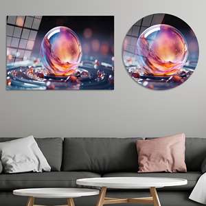 Tableau mural sur toile imprimé Sphère Cosmique, Décoration Galaxie Fantastique, ART EN VERRE TÉRMÉRISÉ - Product Image 1