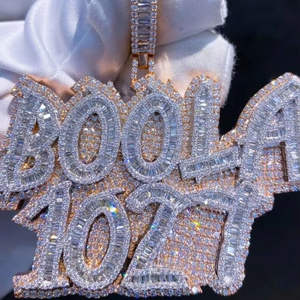 Pendentif rond en diamant Moissanite VVS Hip-Hop Bijoux Pendentif Cadeau de mariage pour homme en argent sterling 925 - Product Image 6