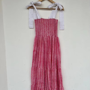 Trendy Indian Block Print Women's Girls' Pure Cotton Maxi Dress Casual Summer Evening Party <b>Long</b> Midi Bulk Natural Pattern Hot! - Product Image 1
