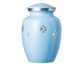 เครื่องทองเหลืองสำหรับงานศพสัตว์เลี้ยงพร้อมแผ่นพิวเตอร์และแผ่นโลหะสีน้ำเงินท้องฟ้าสำหรับงานศพ - Product Image 1