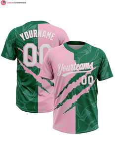 100% Polyester Imprimé Sublimé 2 Bouton Sur Mesure En Gros Baseball Softball Jersey pour Équipes et Clubs - Product Image 1