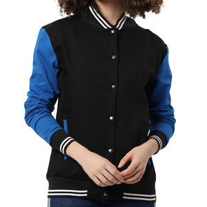 Blouson bomber à manches longues respirant personnalisé pour femmes Automne Hiver Grande taille Tissu imprimé en laine Col montant Broderie extérieure - Product Image 1