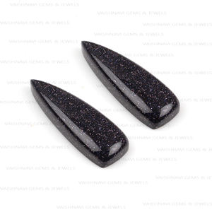 หินควอทซ์สีฟ้าจากกาแลคซีธรรมชาติคุณภาพสูง10X30มม. ล้านล้านล้านหลังแบนอัญมณีทรงหลวมปรับเทียบสำหรับการทำเครื่องประดับ - Product Image 5