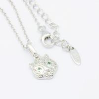 Collier pendentif lion en argent sterling plaqué rhodium avec zircon, fait sur mesure, de haute qualité et mignon, idéal pour les fêtes