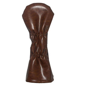Salva Leather Brown Eco-Friendly Embossed Leather <b>Golf</b> Headcover for Driver Fairway Wood & Hybrid Clubs - Product Image 2