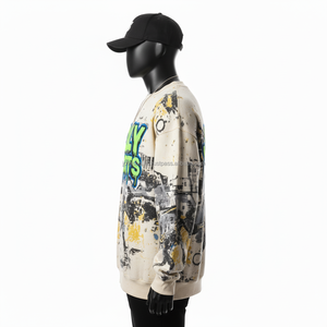 330 GSM coton polaire sweat qualité supérieure doux tissu brossé Style de rue imprimé Logo personnalisé basics sweat - Product Image 5