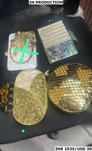 Handmade Designer Evening Party <b>Clutch</b> Purse Fashionable Mother <b>Pearl</b> Patterned Traditional Brass MOP Wedding Bridal Accessory - Product Image 3