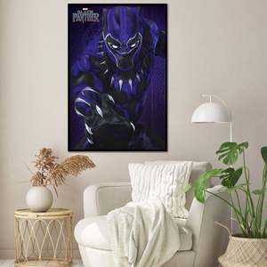 Modern Black Panther Glow-in-the-Dark Canvas <b>Poster</b> for Wall Use - Product Image 1