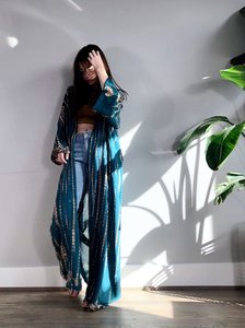 Top Selling High Quality 100% Art <b>Long</b> Length Frilled Design <b>Kimono</b> <b>Robe</b> With Beautiful Embroidery Work for Women and Girls - Product Image 6
