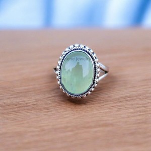 Designer Women's 925 Sterling Silver <b>Statement</b> <b>Ring</b> with Natural Aqua Chalcedony Gemstone Handmade Oval Cut Jewelry for Weddings - Product Image 2