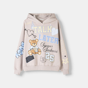 เสื้อฮู้ดผ้าฝ้าย100% สำหรับผู้หญิง, เสื้อแนวสตรีทพร้อมไหล่ตกระบายอากาศและเป็นมิตรกับสิ่งแวดล้อม - Product Image 4