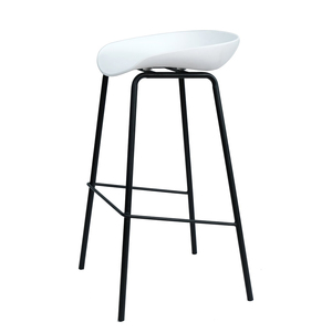 Taburete de Bar de Madera Maciza HAY con Patas de Acero con Recubrimiento en Polvo para Cocina, Comedor, Cafetería, Estilo Rústico - HOGCF68018 - Product Image 6