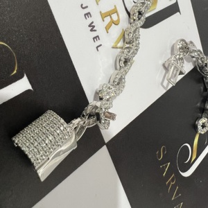 Chaîne à maillons cubains Hip Hop de qualité supérieure certifiée IGI pour femmes et hommes VVS Moissanite diamant plaqué or - Product Image 6