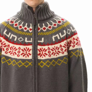 IMB146 Cárdigan de punto con cuello levantado de Jacquard de estilo étnico para <span class=keywords><strong>hombre</strong></span> - Product Image 3