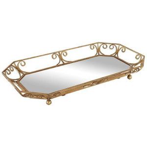 Plateau élégant en métal et en miroir conçu pour organiser les bijoux, les cosmétiques, les bougies et les accessoires décoratifs - Product Image 6