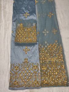 Robe de Mariage Africaine Traditionnelle avec Design de Pierres Perlées à la Main Couleur et Tissu Personnalisables 100% Polyester Style Dobby - Product Image 5