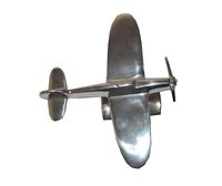 Sculpture d'avion moderne en aluminium écologique SkyWings, objet décoratif en métal artisanal personnalisable pour la maison ou le bureau, aviation