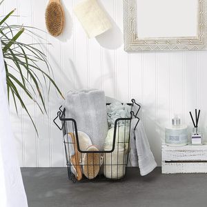 Stackable Eco-Friendly Multifunction Utility Storage Bin with Metal Wire <b>Mesh</b> for Food Storage - Product Image 5