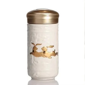 Acera ravviva il bicchiere in ceramica di coniglio di giada realizzato con bellissimi disegni in resina acrilica coperchio Tumbler