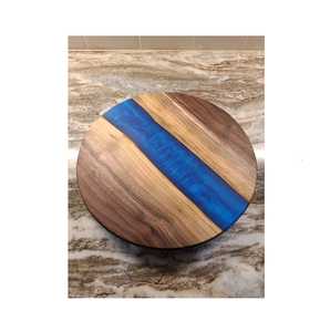 Madera de acacia y resina Lazy Susan Almacenamiento y organizador ecológico para el hogar Resina epoxi Lazy Susan al menor costo - Product Image 6