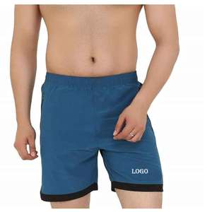 Pantalones cortos de entrenamiento atlético para hombre, pantalones cortos de compresión ajustados regulares, mezcla de poliéster, pantalones cortos de verano para ciclismo por debajo de la rodilla - Product Image 6