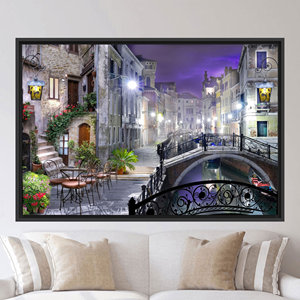 Modern Cityscape <b>Canvas</b> Art: Printed Design for Home Decor,1P:Black <b>Framed</b> - Product Image 1