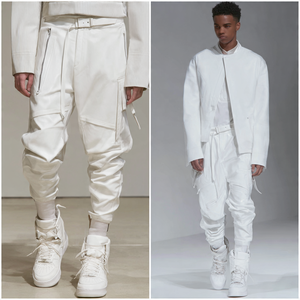 กางเกงหนังสำหรับผู้ชายกางเกงหนังสีขาวสำหรับปั่นจักรยาน - Product Image 6