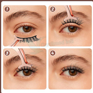 Pinzas de extensión de pestañas de acero inoxidable de la mejor calidad al por mayor, surtidas con logotipo personalizado - Product Image 5