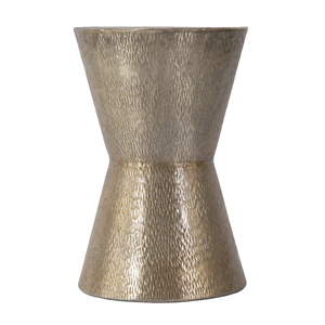 Tabouret d'appoint en aluminium au design antique, console unique avec incrustations d'os pour salon ou chambre à coucher, durable pour une utilisation hôtelière - Product Image 1