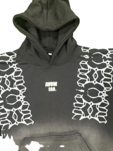 Streetwear Hoodies surdimensionnés délavés Vintage Logo brodé personnalisé Sweats à capuche vieillis lourds Logo personnalisé - Product Image 2