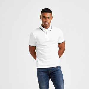 Vente en gros de t-shirts polo en coton doux de haute pureté personnalisés polos anti-rides pour hommes pour le personnel avec logo - Product Image 1