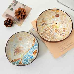 Bol en coque de noix de coco fait à la main, écologique, durable, réutilisable, passe au lave-vaisselle, kit pour la vaisselle de cuisine et la salle à manger - Product Image 4