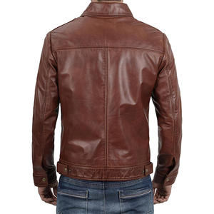 Chaqueta Varsity con Capucha de Estilo Vintage para Hombre, en Oferta, de Cuero Genuino con Cuello Alto - Product Image 3